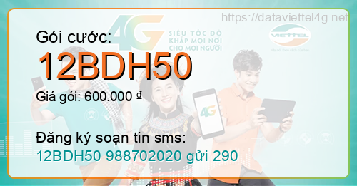 Gói cước 12BDH50 Viettel