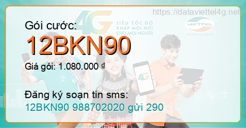 Gói cước 12BKN90 Viettel