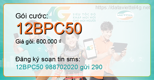 Gói cước 12BPC50 Viettel