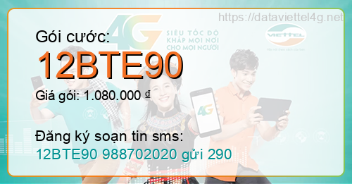 Gói cước 12BTE90 Viettel