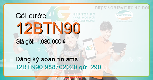 Gói cước 12BTN90 Viettel