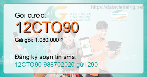 Gói cước 12CTO90 Viettel