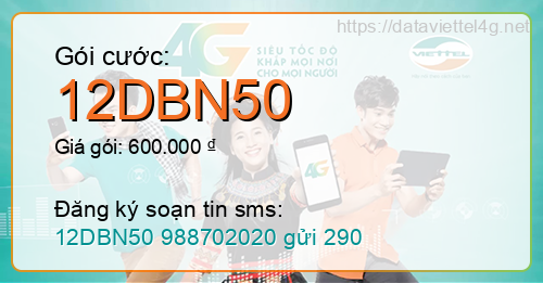 Gói cước 12DBN50 Viettel