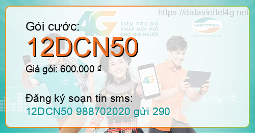 Gói cước 12DCN50 Viettel