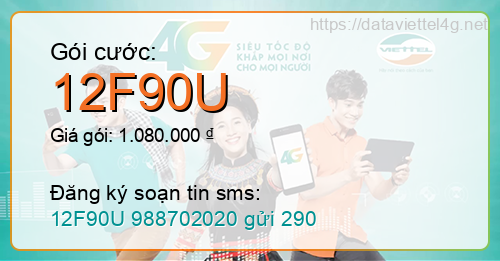 Gói cước 12F90U Viettel