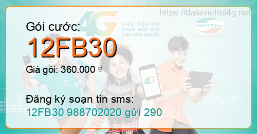 Gói cước 12FB30 Viettel