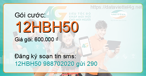 Gói cước 12HBH50 Viettel