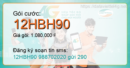 Gói cước 12HBH90 Viettel