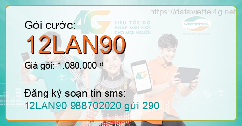 Gói cước 12LAN90 Viettel