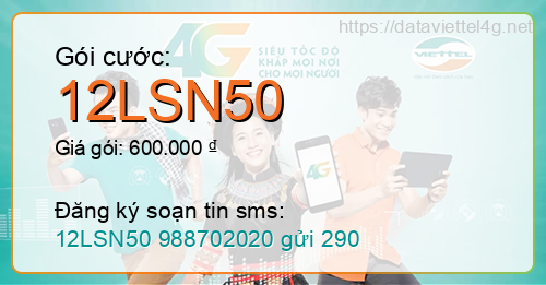 Gói cước 12LSN50 Viettel