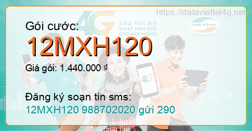 Gói cước 12MXH120 Viettel