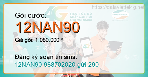 Gói cước 12NAN90 Viettel