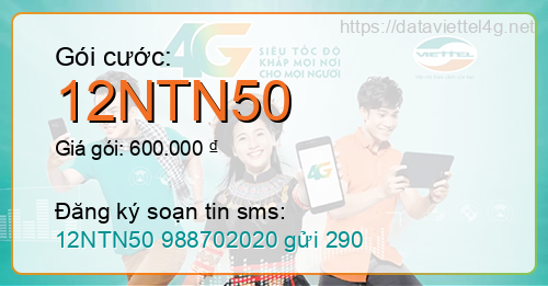 Gói cước 12NTN50 Viettel