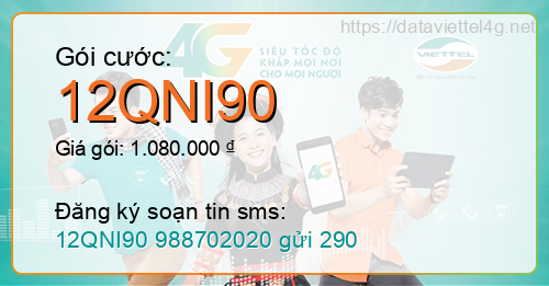 Gói cước 12QNI90 Viettel