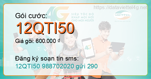 Gói cước 12QTI50 Viettel