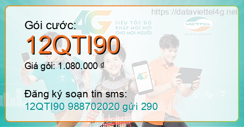 Gói cước 12QTI90 Viettel