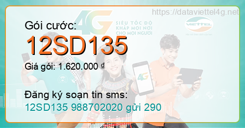 Gói cước 12SD135 Viettel