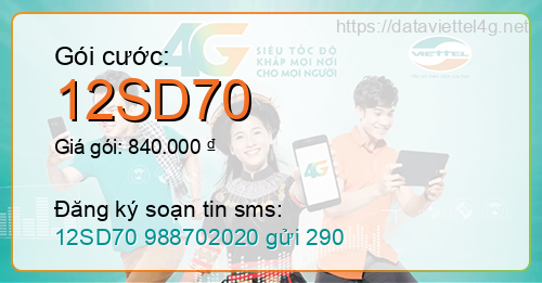 Gói cước 12SD70 Viettel