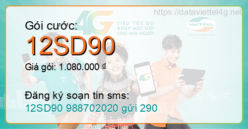 Gói cước 12SD90 Viettel