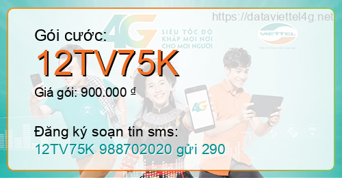 Gói cước 12TV75K Viettel