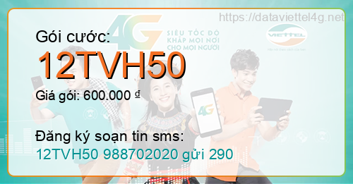 Gói cước 12TVH50 Viettel