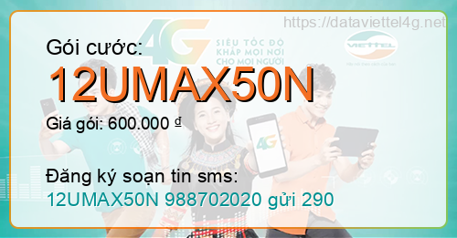 Gói cước 12UMAX50N Viettel