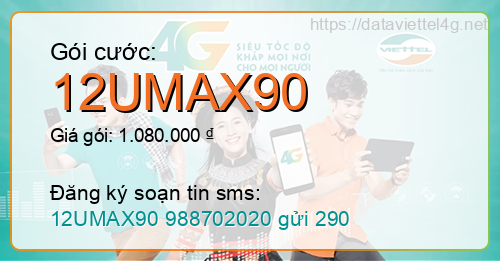 Gói cước 12UMAX90 Viettel