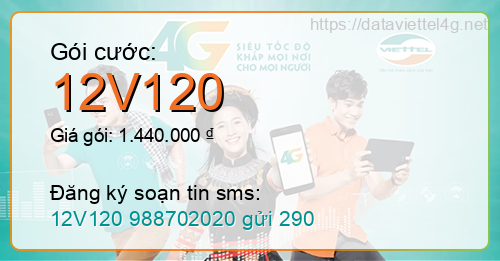 Gói cước 12V120 Viettel