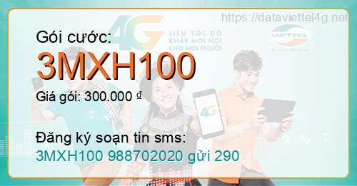 Gói cước 3MXH100 Viettel