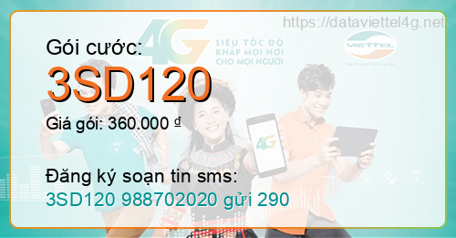 Gói cước 3SD120 Viettel