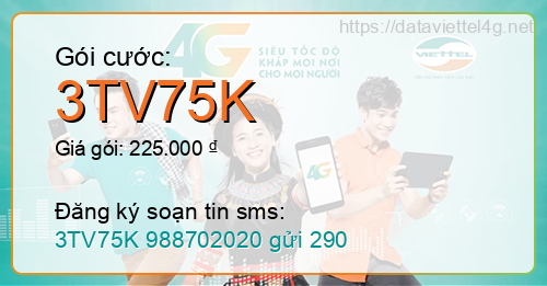 Gói cước 3TV75K Viettel