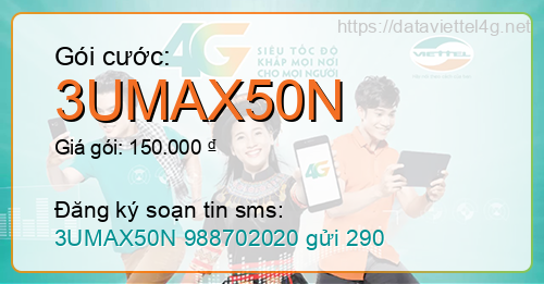 Gói cước 3UMAX50N Viettel