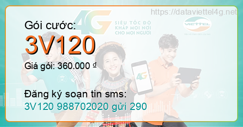 Gói cước 3V120 Viettel