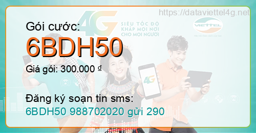 Gói cước 6BDH50 Viettel