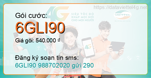 Gói cước 6GLI90 Viettel