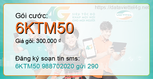 Gói cước 6KTM50 Viettel