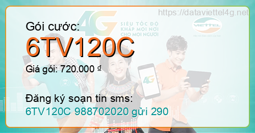 Gói cước 6TV120C Viettel