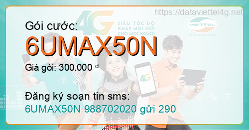 Gói cước 6UMAX50N Viettel