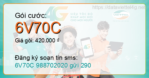 Gói cước 6V70C Viettel