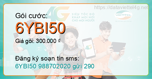 Gói cước 6YBI50 Viettel