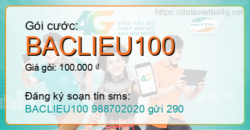 Gói cước BACLIEU100 Viettel