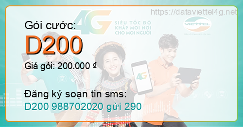 Gói cước D200 Viettel