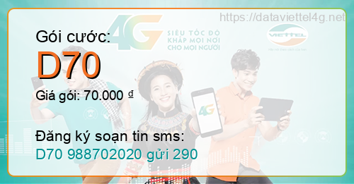 Gói cước D70 Viettel