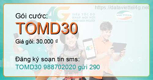 Gói cước TOMD30 Viettel