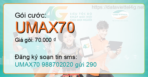 Gói cước UMAX70 Viettel